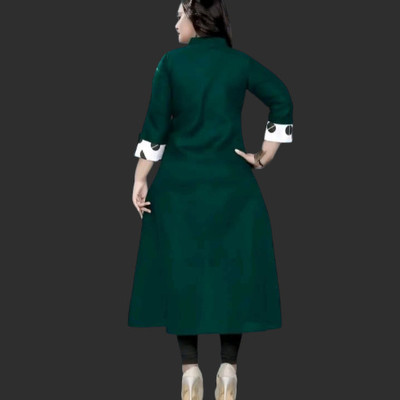 Suhani Creationnm Women Printed Straight Kurta(Green, Light Blue)