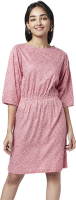 YU by Pantaloons Women A-line Pink Knee Length Dress
