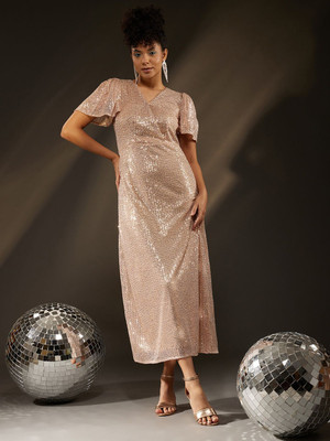 Roadster Women Maxi Beige Full Length Dress