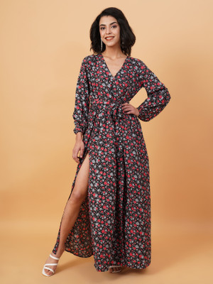 KOTTY Women Maxi Blue Ankle Length Dress