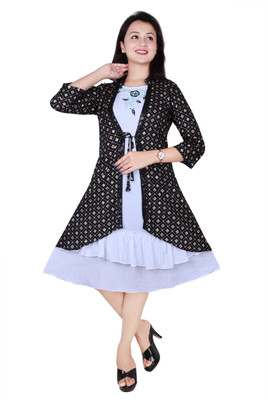 S LEMON DROPS Women A-line Black Below Knee Dress