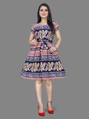 REZOVA Women A-line Multicolor Dress