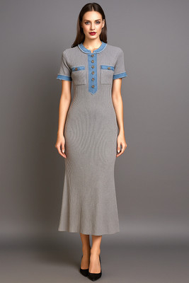 KIYAN NXT GENE Women Sheath Grey Maxi/Full Length Dress