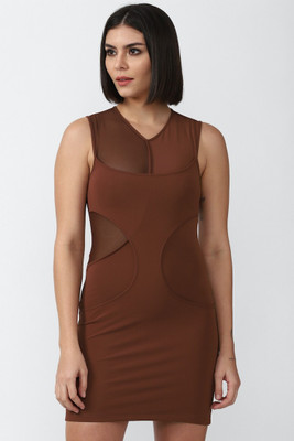 FOREVER 21 Women A-line Brown Mini/Short Dress