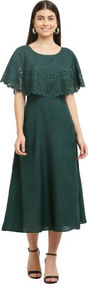 Jacinta Women A-line Dark Green Dress