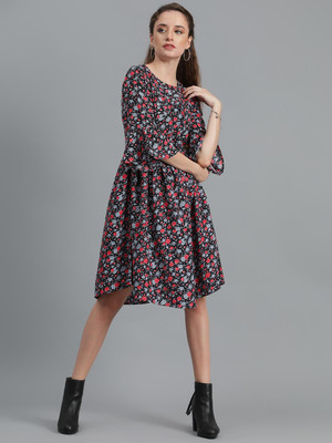 KOTTY Women A-line Multicolor Ankle Length Dress