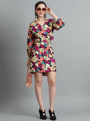 KOTTY Women A-line Multicolor Above Knee/Mid Thigh Length Dress
