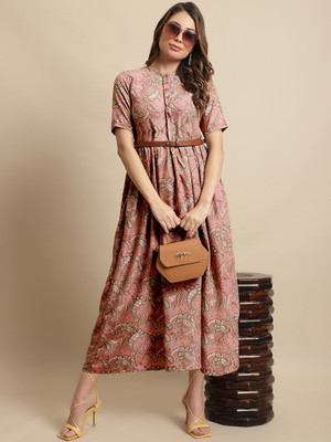 PROVOGUE Women Gown Pink Midi/Calf Length Dress