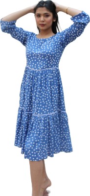 FLAWSOMEWORLD Women Maxi Blue Dress