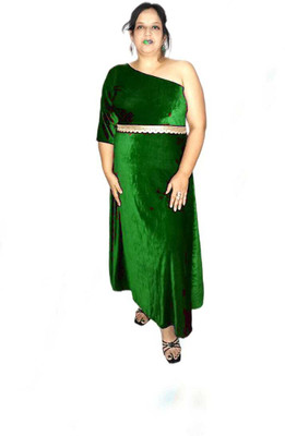 Garima Fashion Women Gown Green Maxi/Full Length Dress