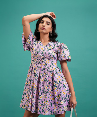 Tokyo Talkies Women Fit and Flare Multicolor Mini/Short Dress