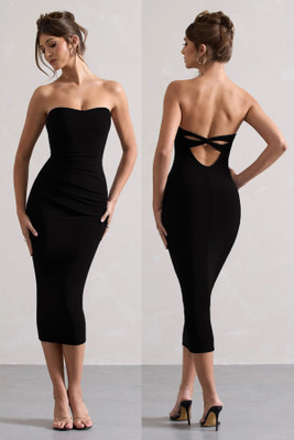 Traquila Women Bodycon Black Knee Length Dress