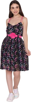 Cuffs N Lashes Women Fit and Flare Multicolor Dress