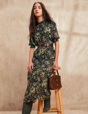 U.S. POLO ASSN. Women A-line Multicolor Midi/Calf Length Dress
