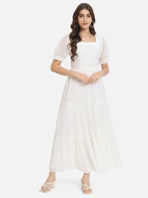 OTIRA Women Gathered White Dress