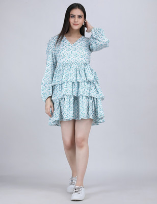 The Behruz Theory Women A-line Blue Knee Length Dress