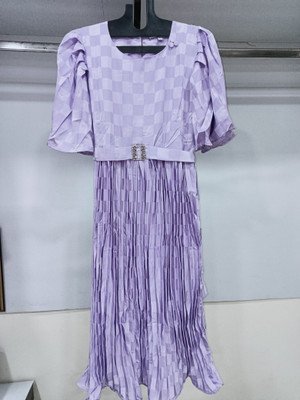 Fashion Creation Women Fit and Flare Blue Midi/Calf Length Dress