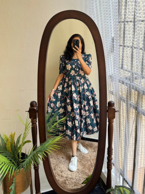 phoolkesa Women A-line Multicolor Midi/Calf Length Dress