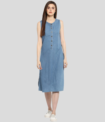 STYLESTONE Women Shift Blue Dress