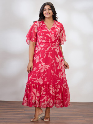 Globus Women A-line Pink Maxi/Full Length Dress