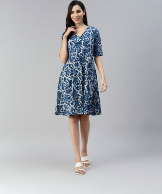 DIVENA Women A-line Blue Mini/Short Dress