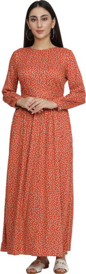 FKUBE Women Maxi Orange Midi/Calf Length Dress