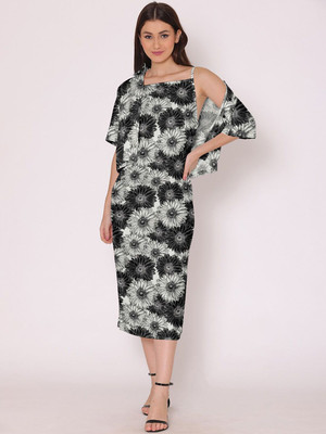 Dressberry Women A-line Black Midi/Calf Length Dress