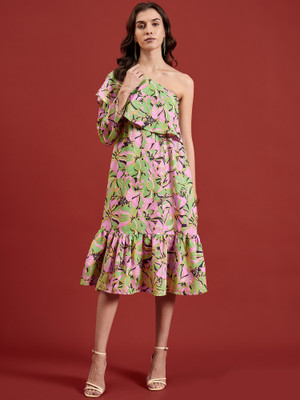 all about you Women A-line Green Maxi/Full Length Dress