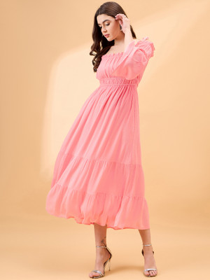 all about you Women Maxi Pink Full Length Dress