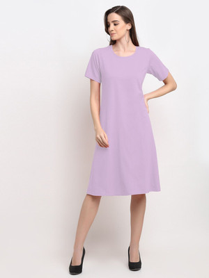 BRINNS Women A-line Purple Midi/Calf Length Dress