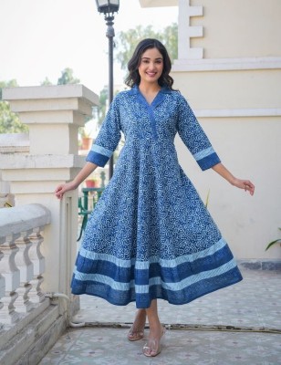 Yash Gallery Women Ethnic Dress Blue Dress