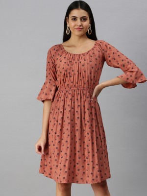 Showoff Women A-line Brown Dress