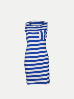 radprix Women Sheath Blue, White Dress