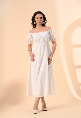 PRETTY LOVING THING Women A-line White Maxi/Full Length Dress