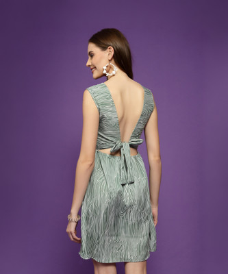 Oomph! Women Sheath Green Knee Length Dress