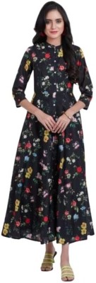 BestCollections Women Fit and Flare Multicolor Dress