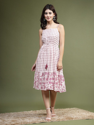 Sangria Women A-line Pink Midi/Calf Length Dress