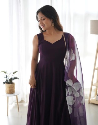 Jk fashion Flared/A-line Gown(Purple)