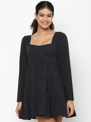 American Eagle Outfitters Women A-line Black Mini/Short Dress