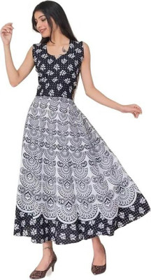 Tankavis Women Gown Black Knee Length Dress