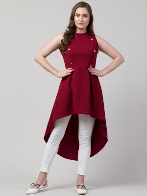 SAKSHI TRADER Women High Low Maroon Dress