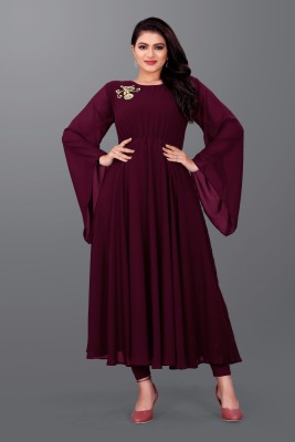 VRA TRADERS Women A-line Maroon Dress