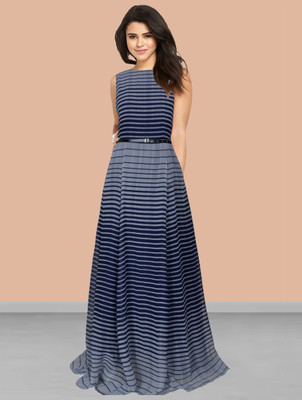 Kashonaa Flared/A-line Gown(Dark Blue)