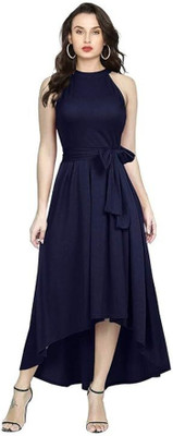RoyalclothShop Women A-line Maroon Knee Length Dress