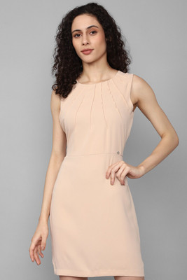 Allen Solly Women A-line Pink Above Knee/Mid Thigh Length Dress