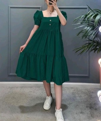 NA Creation Women Ethnic Dress Green Dress