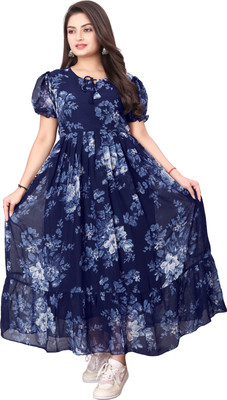 Maruti Nandan Impex Women Fit and Flare Multicolor Ankle Length Dress