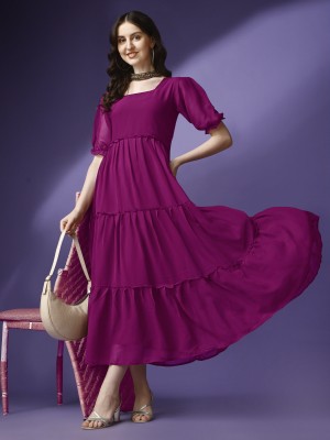 Raiyani Fashion Flared/A-line Gown(Purple)