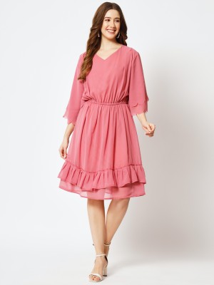 Shonisha Women A-line Pink Dress