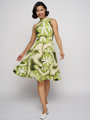 Dressberry Women Fit and Flare Green Knee Length Dress